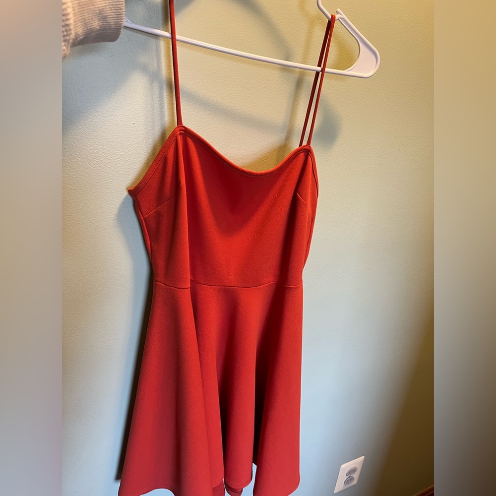 Orange Spaghetti Strap Dress